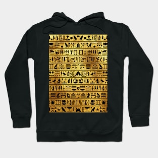 Gold and Black Hieroglyphics Mask Hoodie